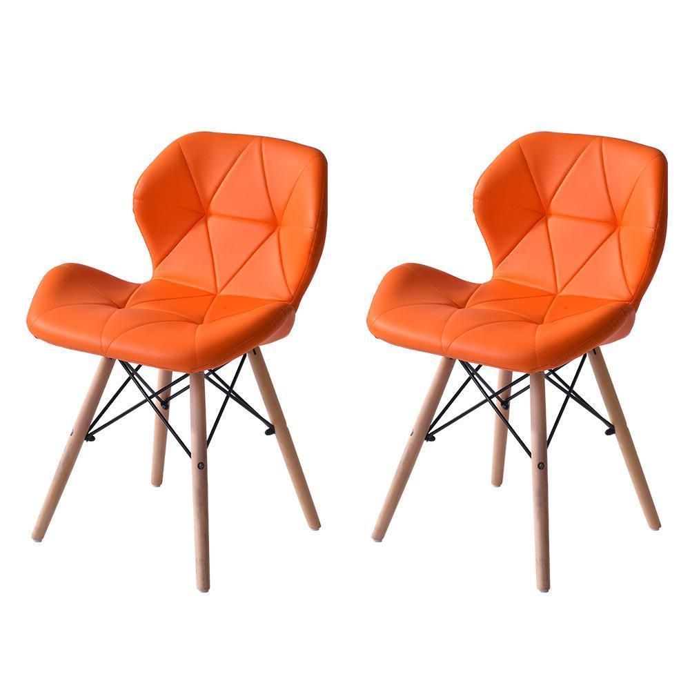 【オレンジ2脚】イームズチェアーダイニングチェア クッション PUレーダーチェア オレンジ2脚】イームズチェアーダイニングチェア クッション PU