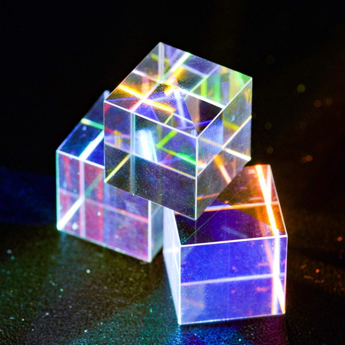 物理 科学 光学 教育 Glass RGB Prism 写真用エフェクト Trichroic キューブプリズム ガラス  2.1cm×2.1cm×2.1cm 立方体 プリズム 3個セット - メルカリ