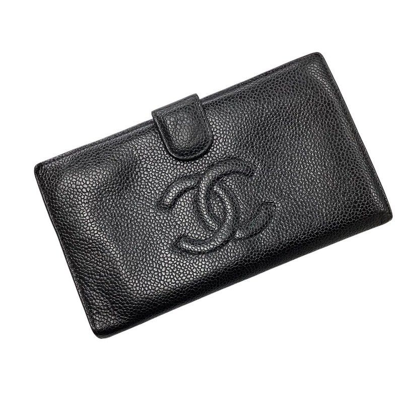 CHANEL シャネル キャビアスキン 長財布 ココマーク ギャラ 箱あり