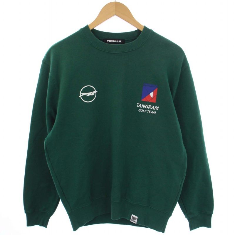 タングラム TANGRAM GOLF TEAM LOGO SWEAT CREW スウェット トレーナー プルオーバー 長袖 クルーネック S 緑  グリーン TGA-MT11 /BM