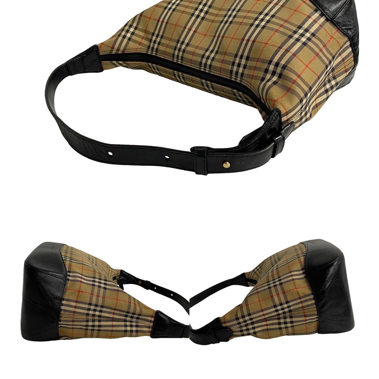 バーバリー ノバチェック キャンバス レザー 本革 ショルダーバッグ