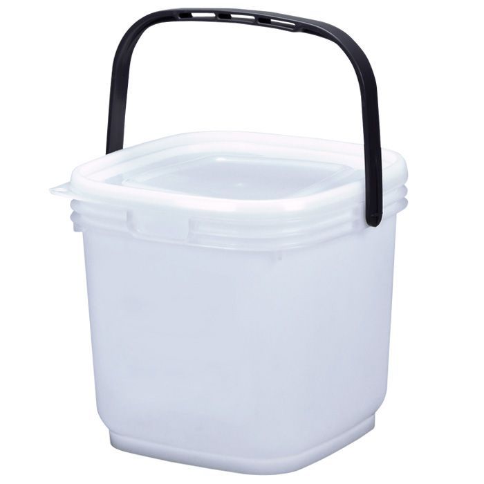 24個セット 伸和 SHINWA 密閉バケツ 蓋付き 10L 角型 防災 キャンプ 木炭 湿気 におい漏れない コマセバケツ角10 ナチュラル