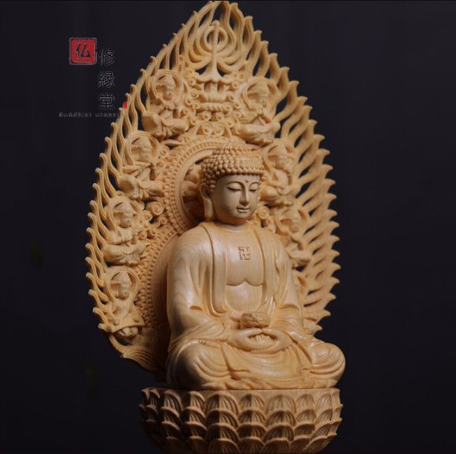 修縁堂 極上彫 木彫仏像 釈迦如来立像 釈迦牟尼仏 彫刻 仏教工芸