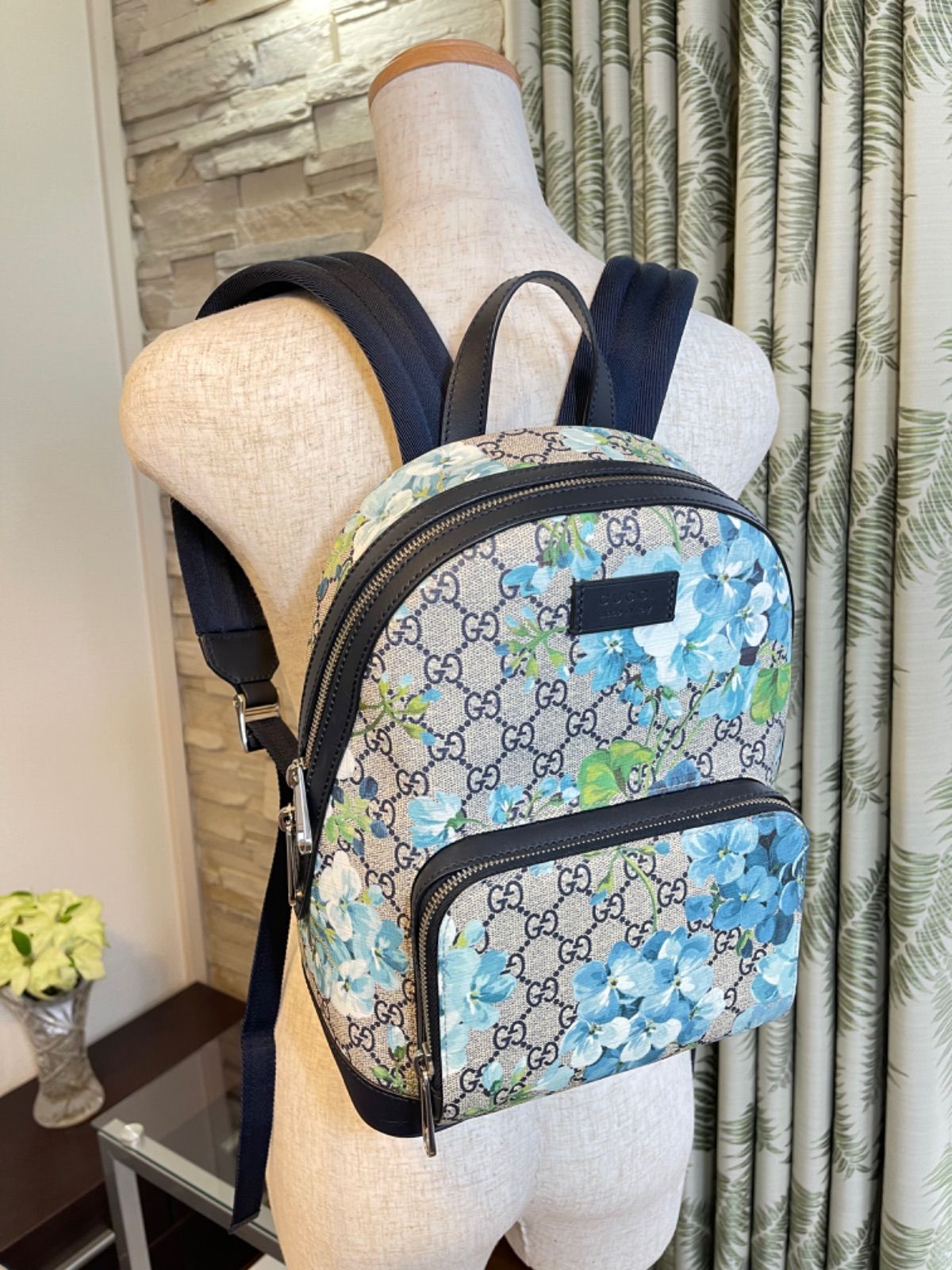 GUCCIブルームス リュック ブルー グッチ GGブルームス リュック ブルー フローラル 花 GUCCI