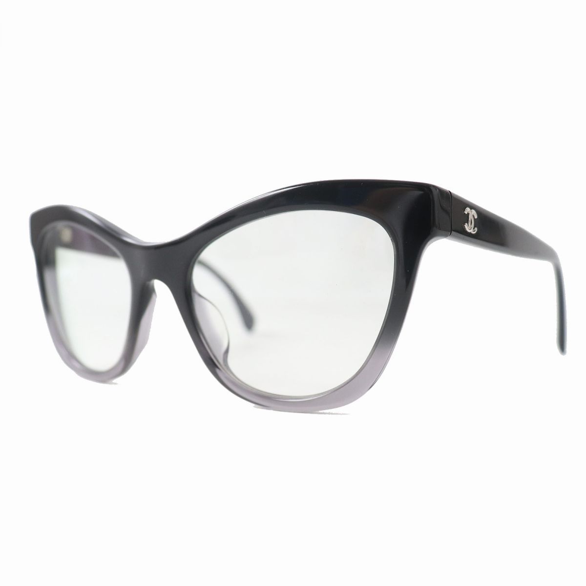 美品△CHANEL シャネル 5350-A ココマーク メガネ アイウェア 度入り 