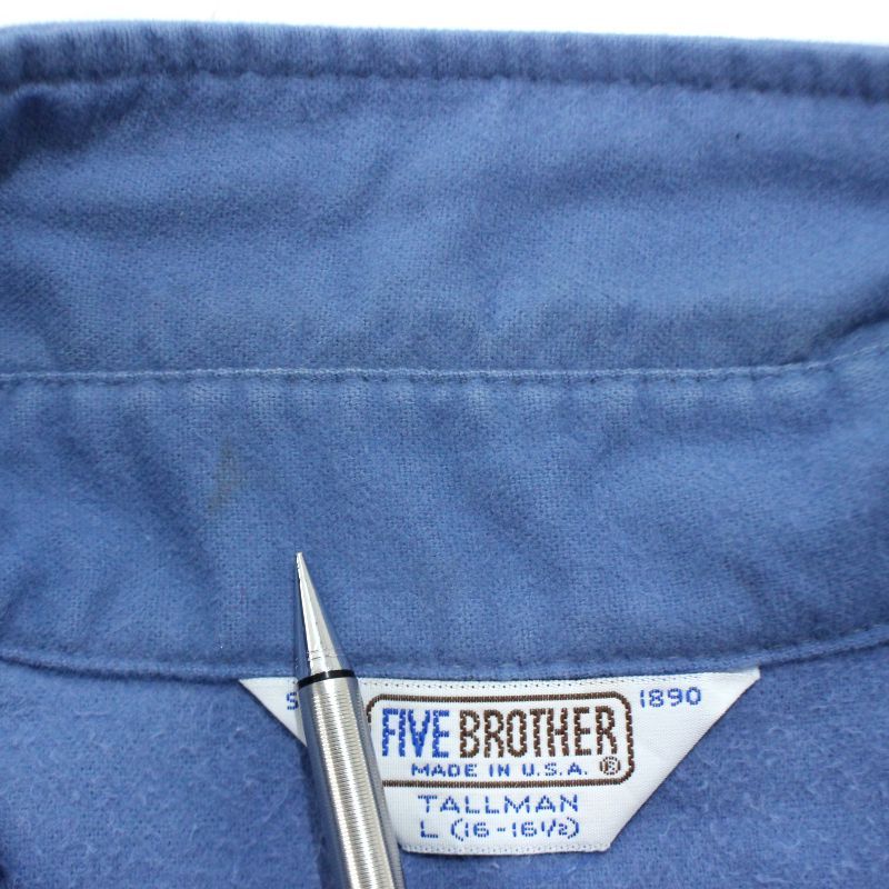 90s FIVE BROTHER シャモア 長袖 ネルシャツ XL USA製 FIVE BROTHER - 古着 ファイブブラザー FIVE BROTHER USA製 長袖