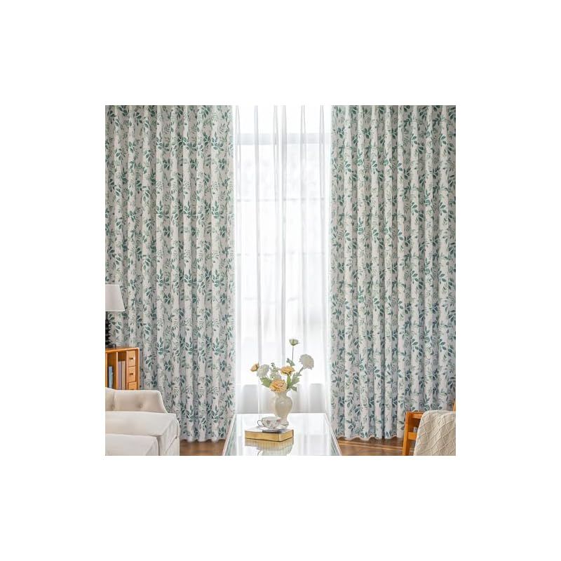 ホワイト葉柄カーテン 2枚入り 3袋