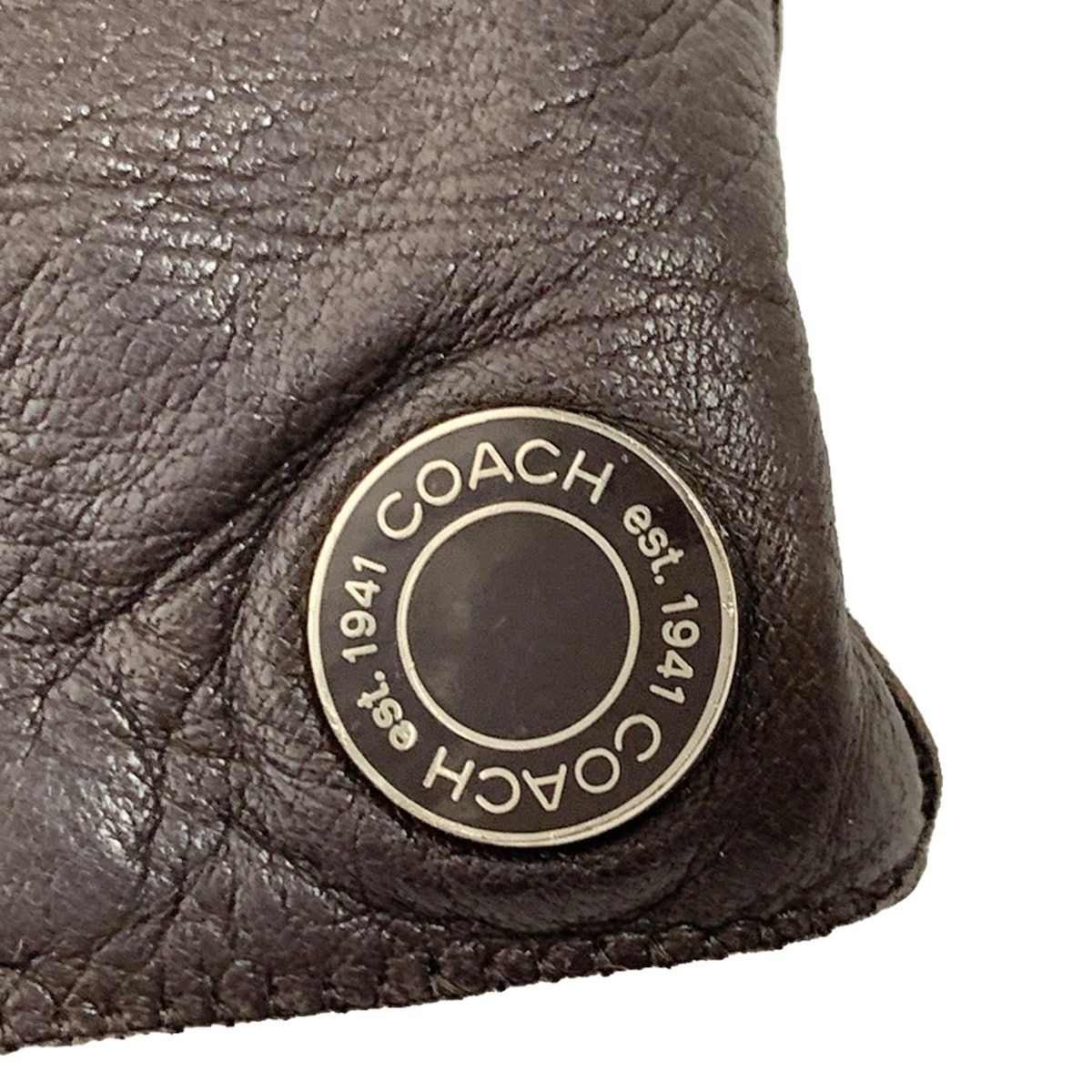 COACH(コーチ) 手袋 レディース - ダークブラウン レザー - メルカリ