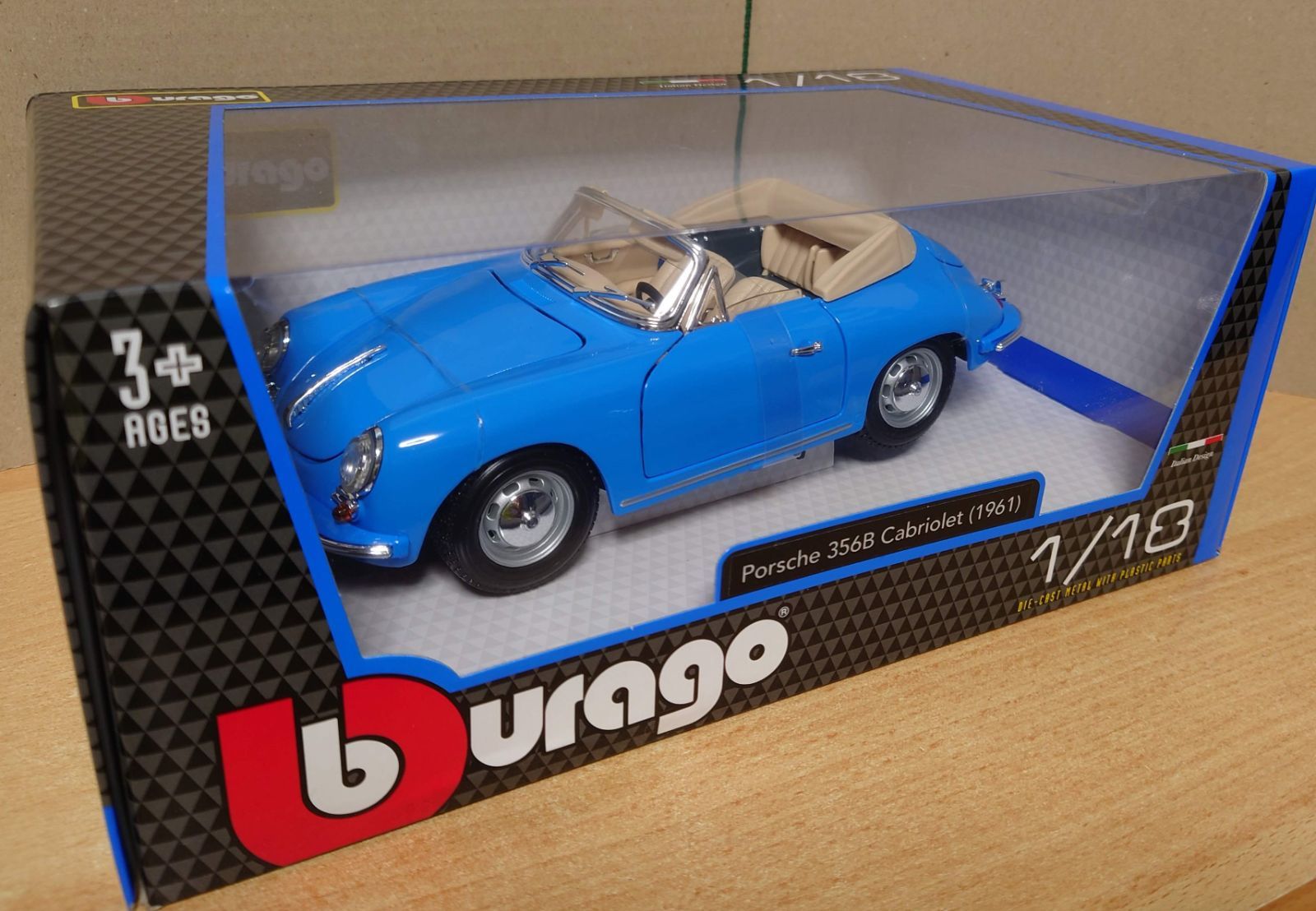 1⁄18 ポルシェ356B オープン ブルー PORSCHE 356B 1961 ブラーゴ 1/18