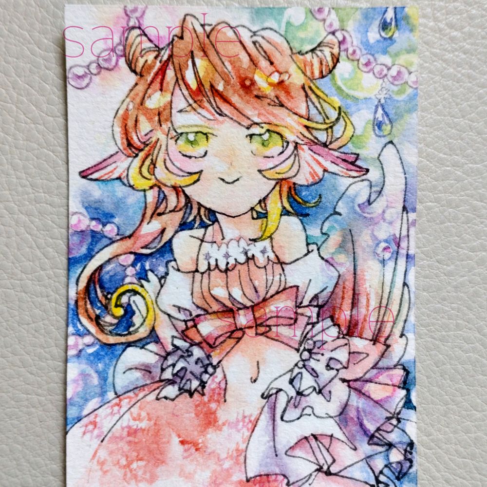 ゆ*り様 手描き創作キャライラスト　人魚　マーメイド　コピック ゆ*り様 手描き創作キャライラスト 人魚 マーメイド コピック