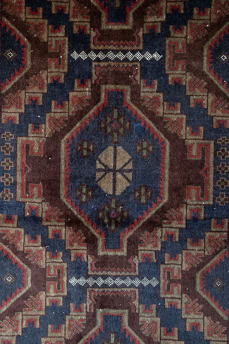 200 x 110cm　80-90s　TRIBAL RUG by Baloch　トライバルラグ アフガンラグ バルーチ 手織り ペルシャ絨毯