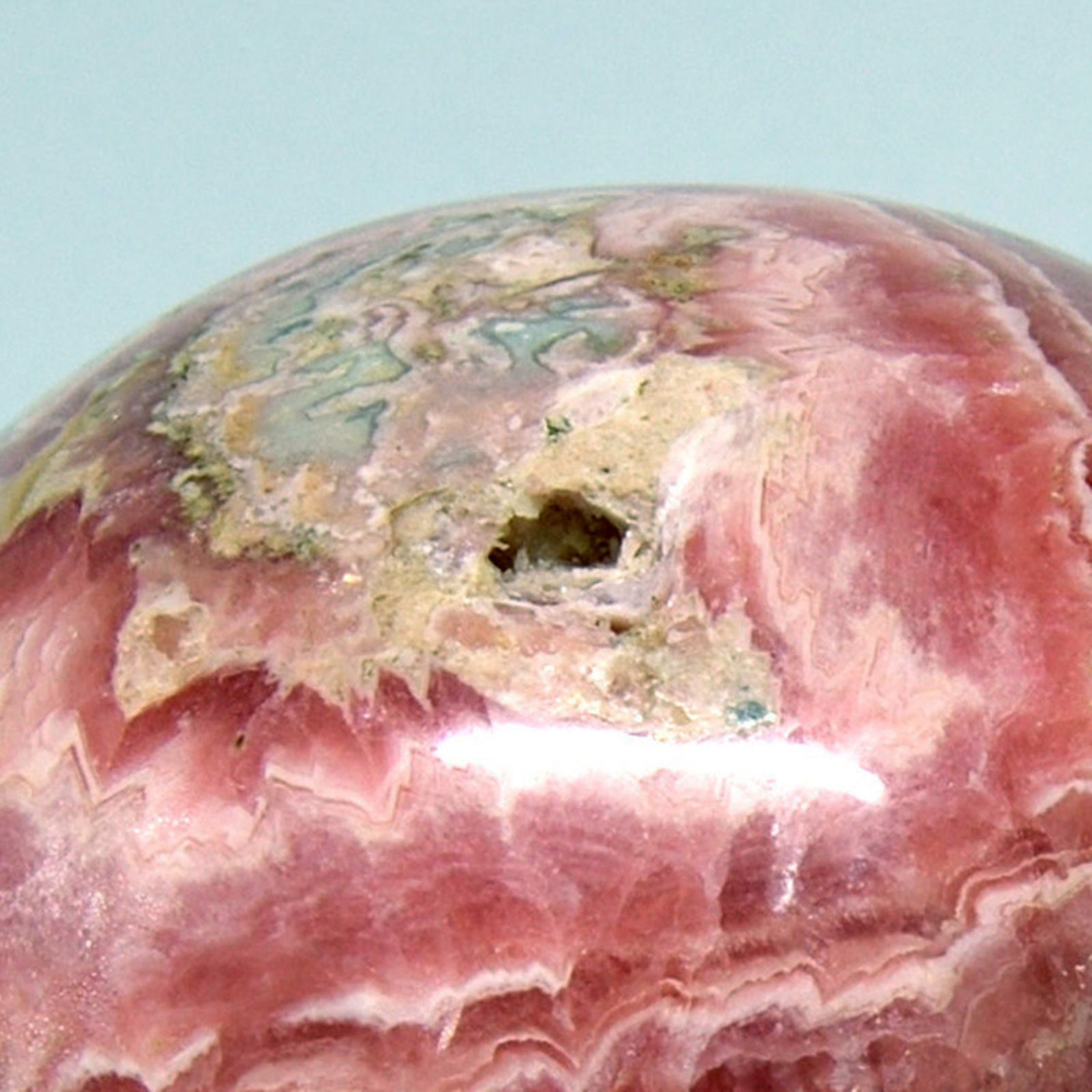 インカローズ 74mm丸玉 台座付き ☆パワーストーン スフィア