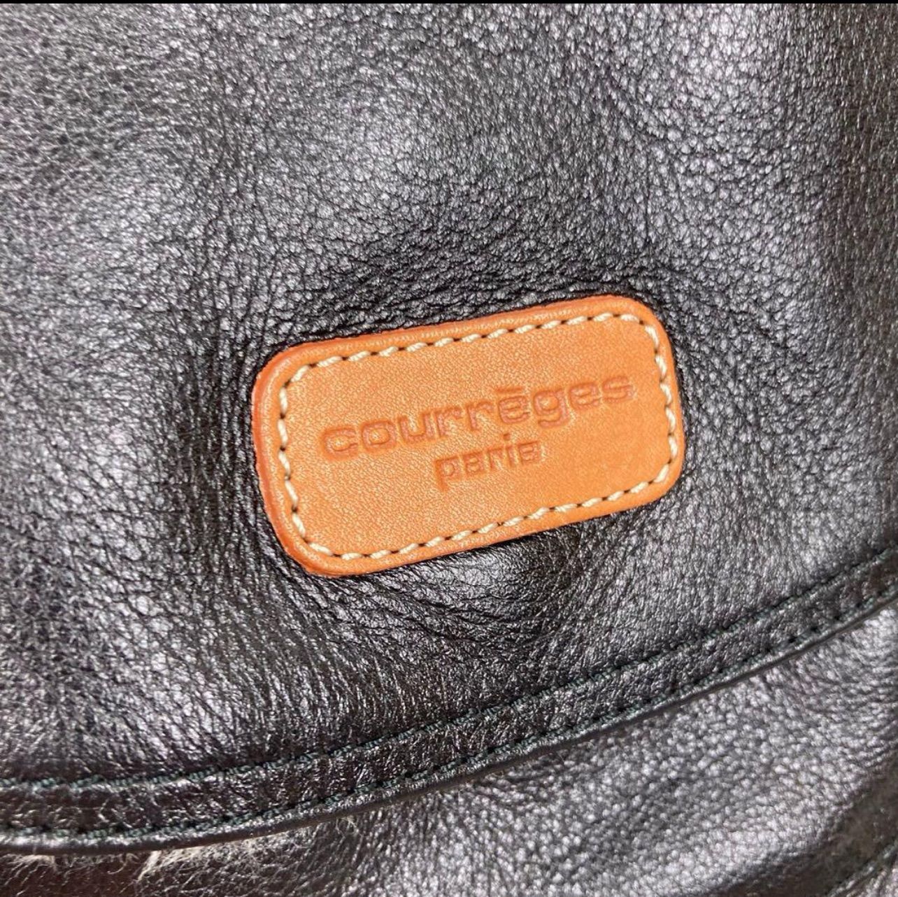 courreges クレージュ ミニショルダーバッグ レザー ブラック ブラウン 