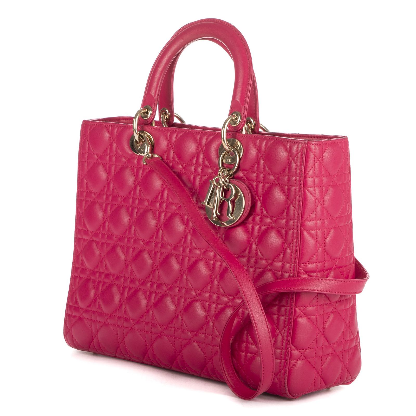 ディオール ジップピンクカナゲッドレザーA