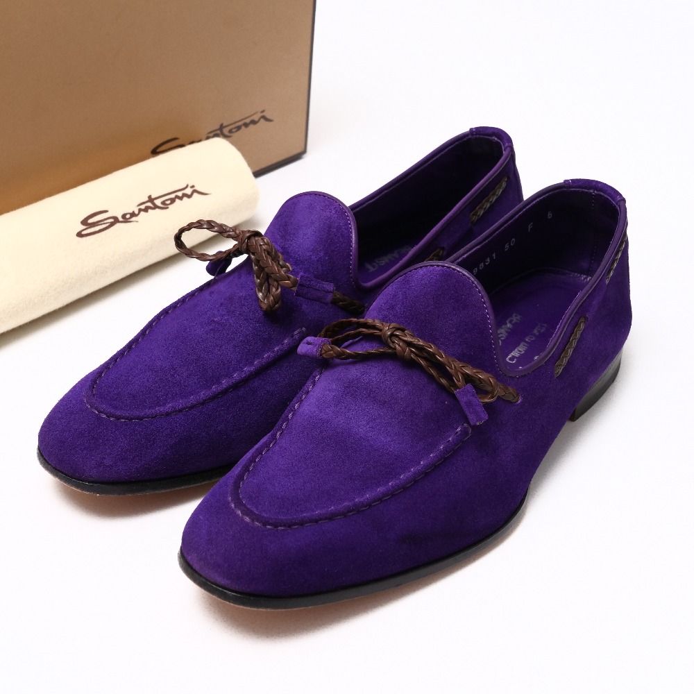 Santoni サントーニ ローファー サイズ6 BEAMSF別注 モカシン スエード イタリア製 ブランド古着 20250425|RA4440
