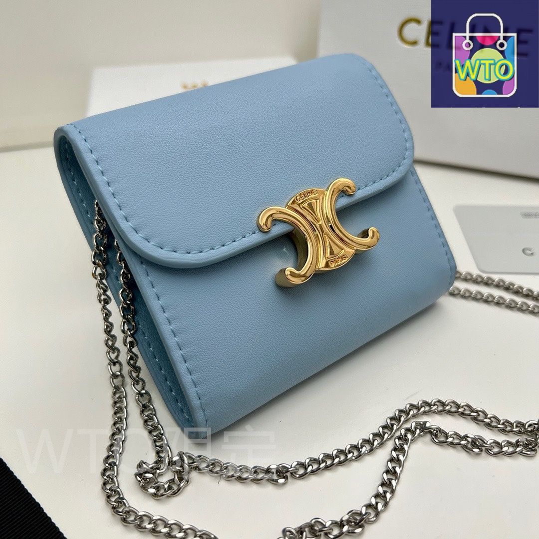 トリオンフ　チェーンウォレット 追跡付き発送【CELINE】 TRIOMPHE トリオンフチェーンウォレット
