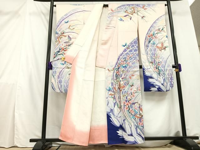＊振袖＊ 正絹　吉祥花文　暈し染め　金銀彩 振袖セット 振袖フルセット 正絹振袖 流水花文 暈し染 金銀彩