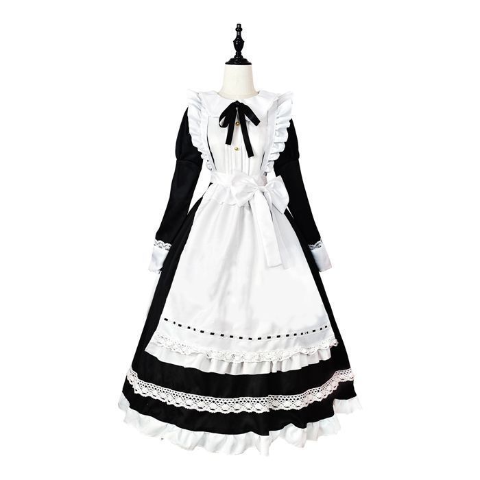 ロリータワンピース メイド服 ゴスロリ コスプレ イギリス風 レース リボン ロリータワンピース メイド服 ゴスロリ コスプレ イギリス風