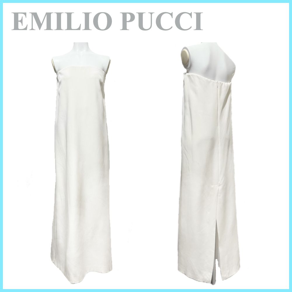 新品エミリオプッチEMILIO PUCCIチューブドレスワンピース白#40