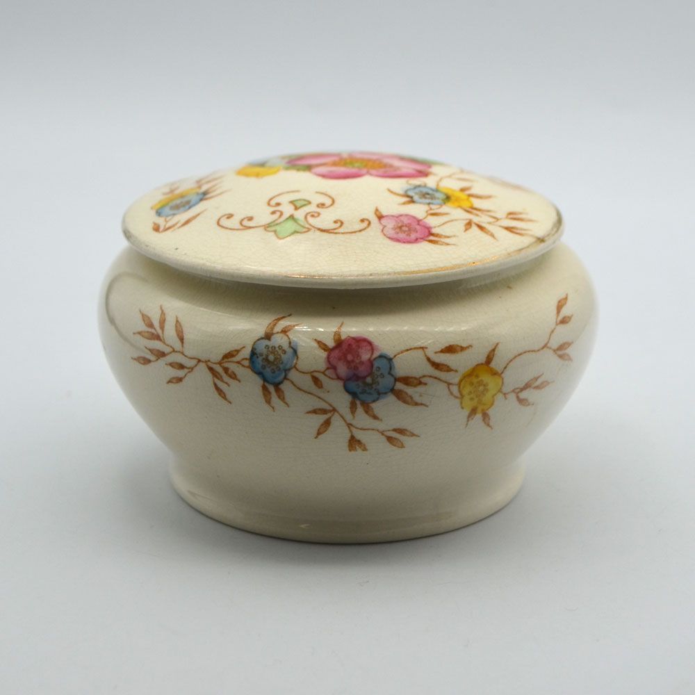 アンティーク 雑貨 小物入れ ボンボニエール 花柄 一部ハンドペイント メーカー不明 英国直輸入 13J1345