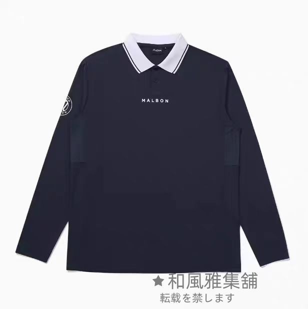 秋マルボンゴルフ Malbon メンズ トップス 長袖人気 ゴルフ