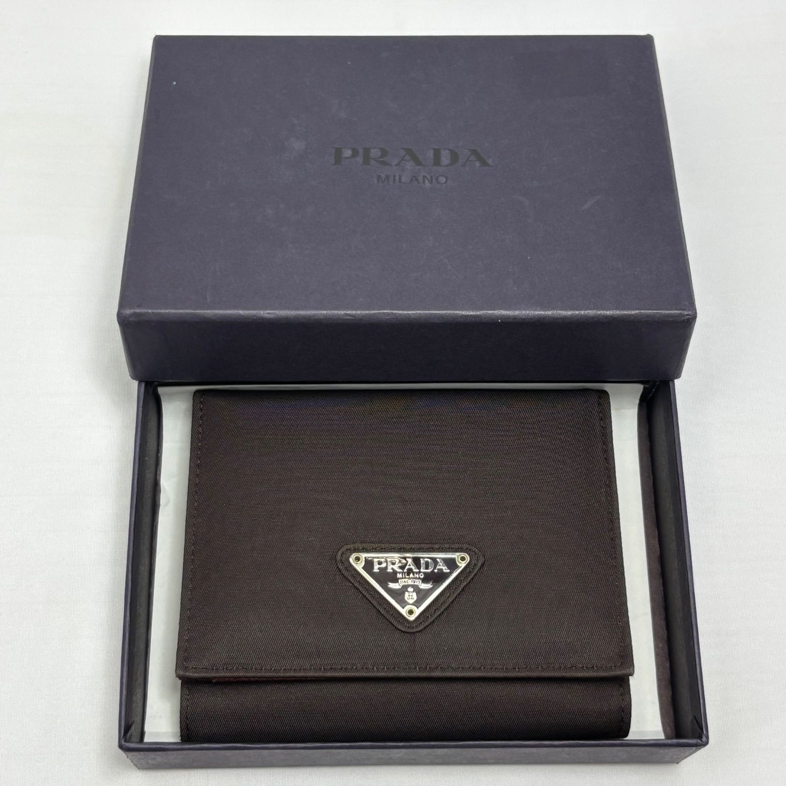 PRADA プラダ テスートナイロン 財布 M176 ブラウン 1712