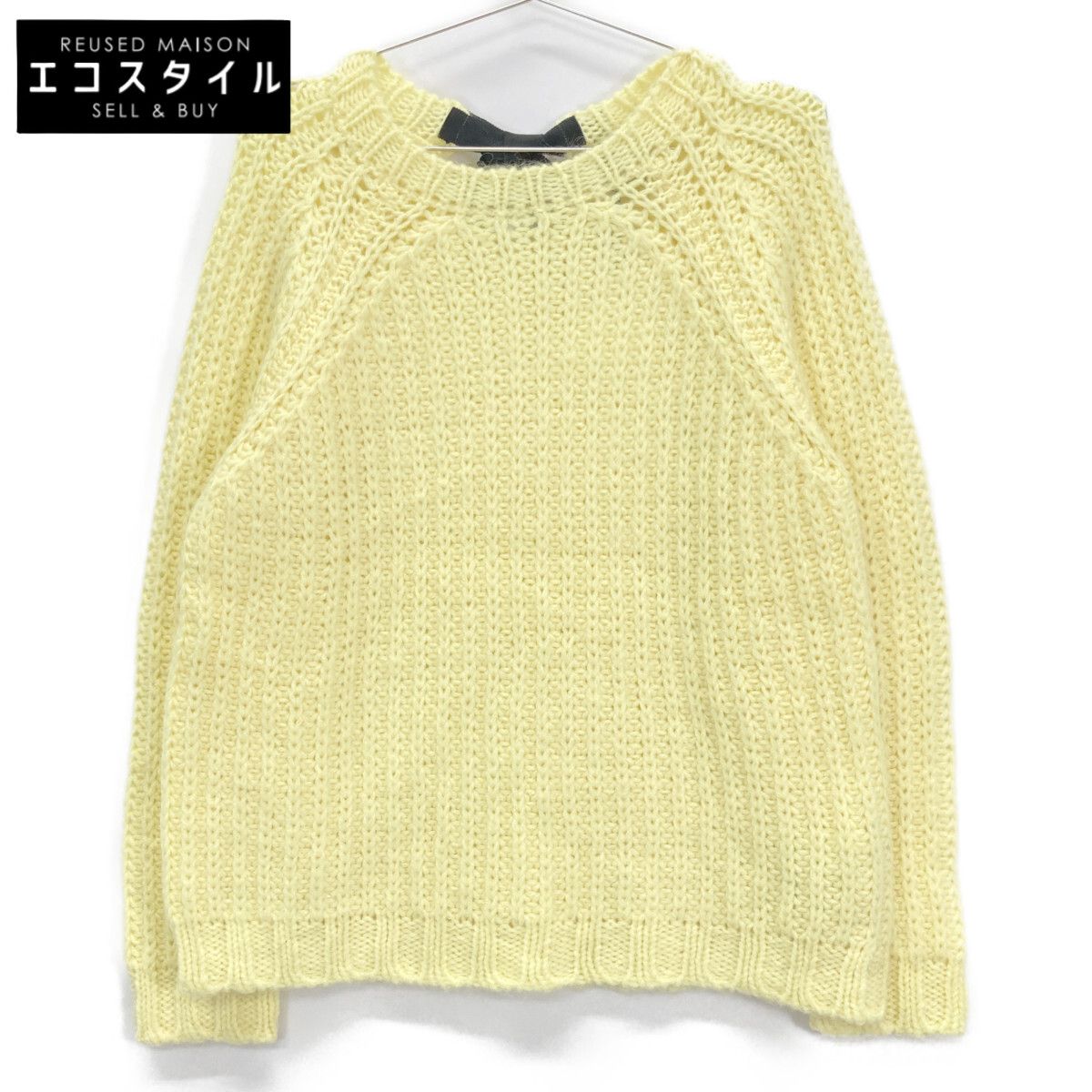 RED VALENTINO レッドヴァレンチノ XR3KC12G ｲｴﾛｰ ﾓﾍｱ ｹｰﾌﾞﾙﾆｯﾄ S