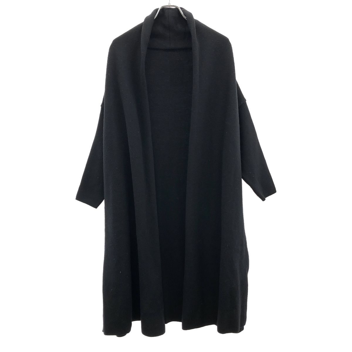 【未使用に近い＊送料込】ドゥーズィエムクラス　スムースニットガウンコート　黒 美品】MUSE Deuxieme Classe スムースニットガウンコート 黒