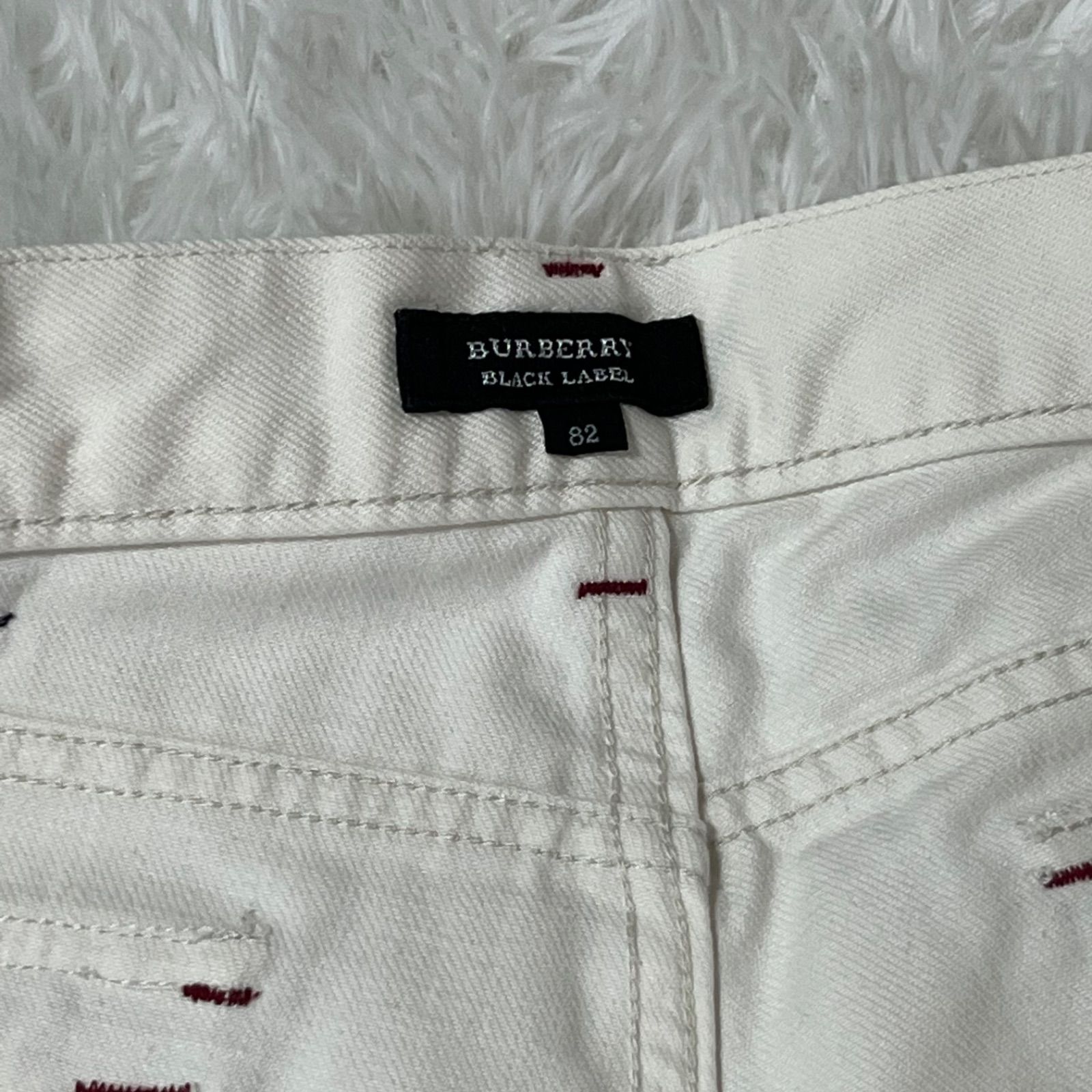 BURBERRY BLACK LABEL ホワイトデニム 82センチ バーバリーブラックレーベルホワイトデニム82