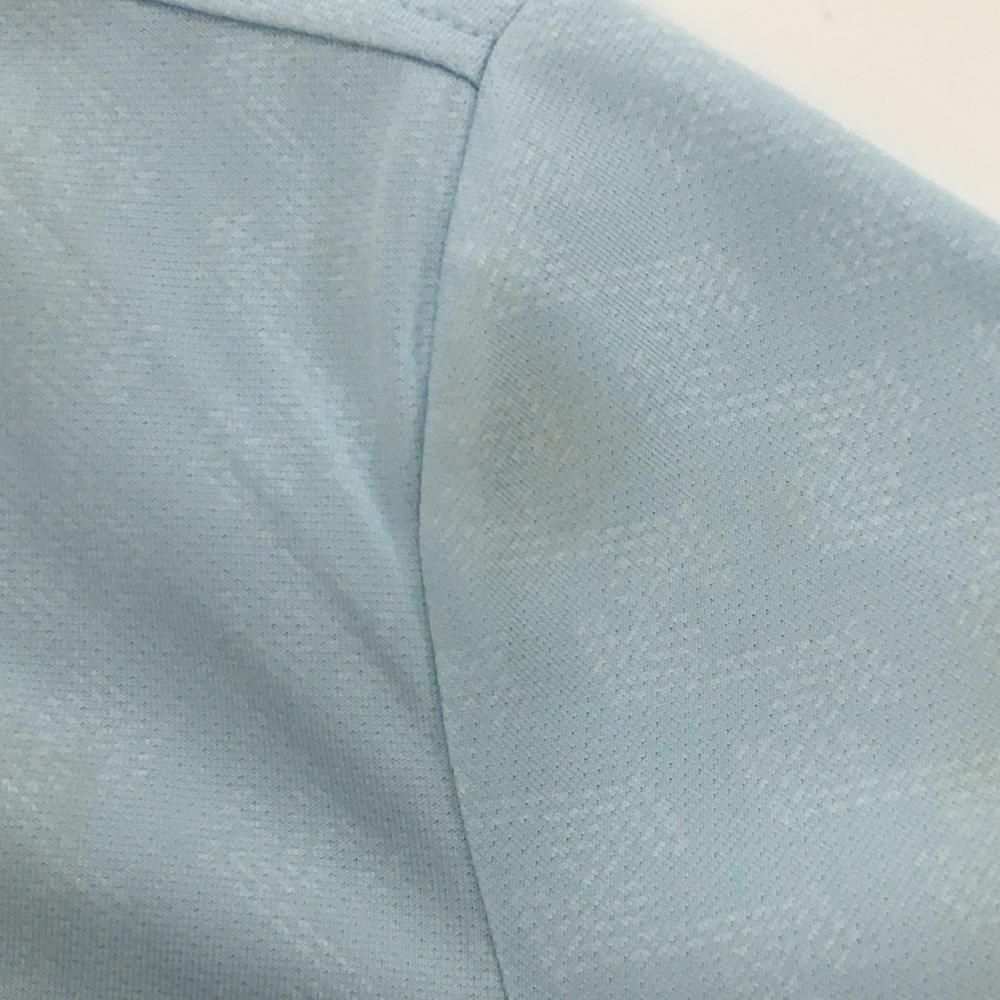 レザレクション　ゴルフシャツ ライトブルー レザレクション 半袖ポロシャツ ライトブルー×白 地模様