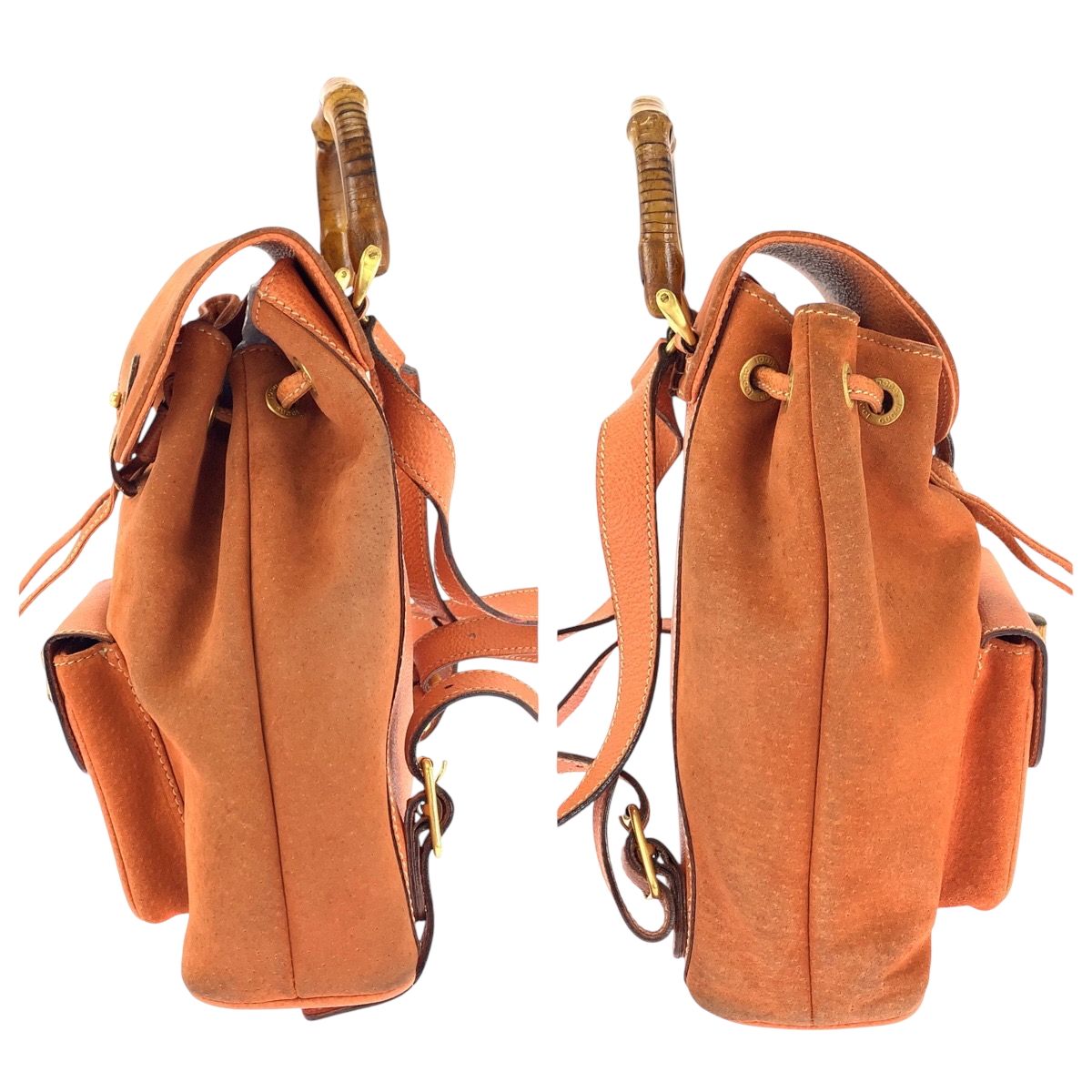 GUCCI グッチ バンブー オレンジ ブラウン ゴールド金具