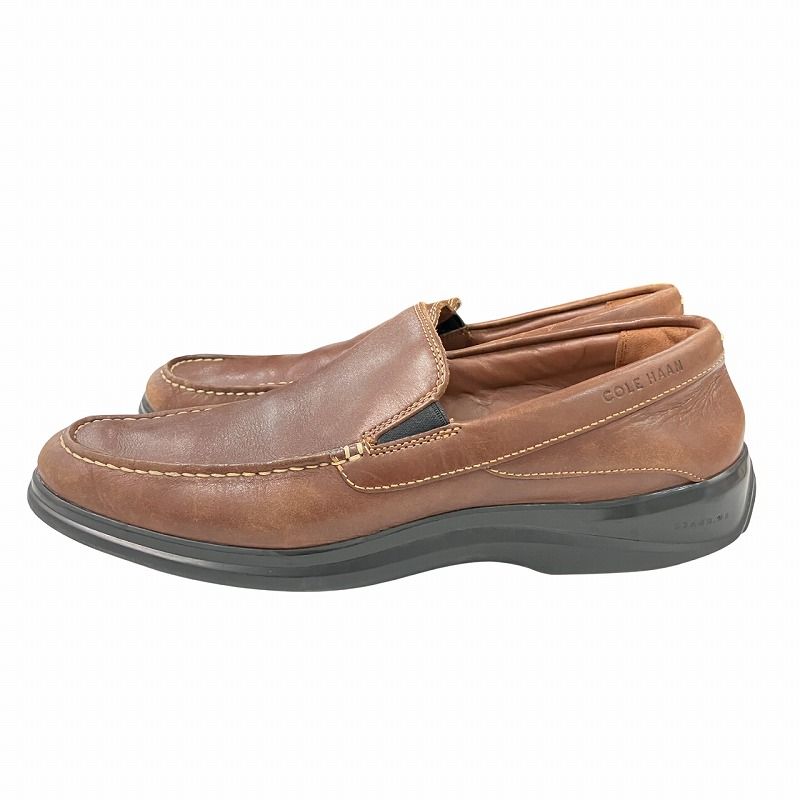 良品✨コールハーン デッキシューズ27 レザー ブラウン ローファー スリッポン コールハーン COLE HAAN サンタ バーバラ ツイン ゴア2