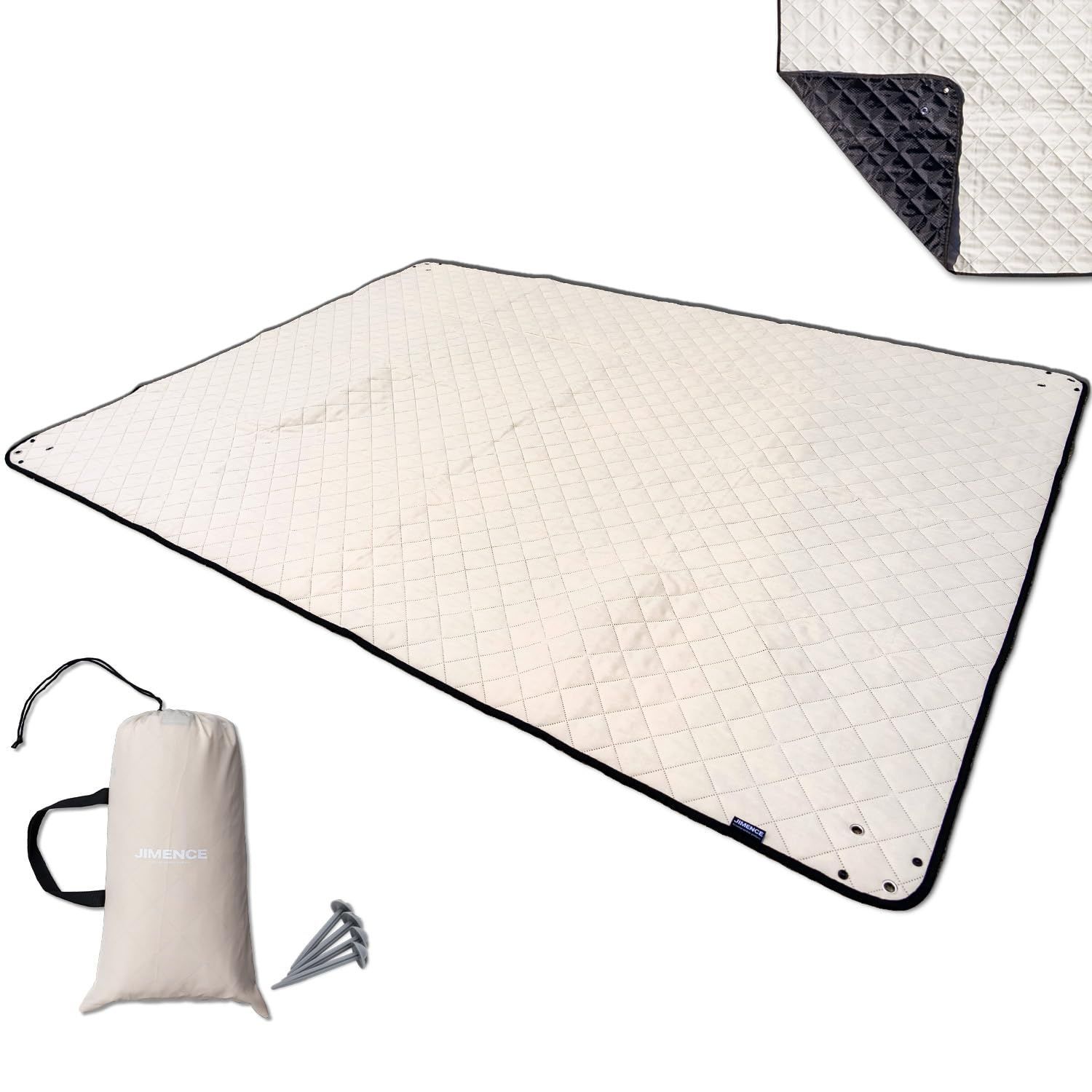Color オフホワイト JIMENCE ジーメンス レジャーシート 厚手 収納袋付き 1~3人用 200×150cm キャンプマット オフホワイト