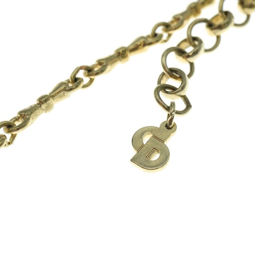  Christian Dior クリスチャンディオール リボンモチーフ チェーンネックレス ゴールド GP チョーカー その他 アクセサリー