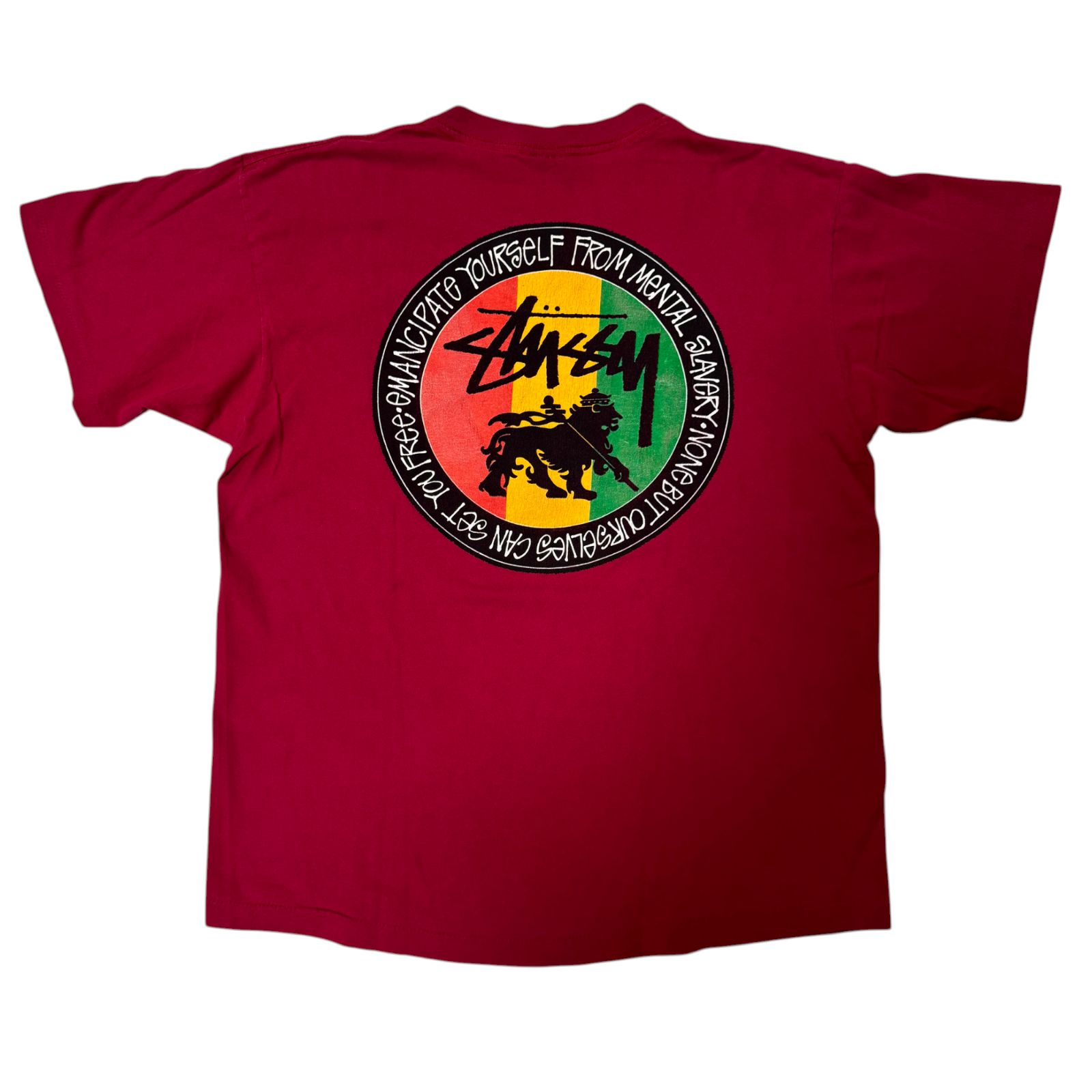 80s STUSSY FEELIN IRIE Tシャツ XLサイズ 黒タグ ラスタ レゲエ