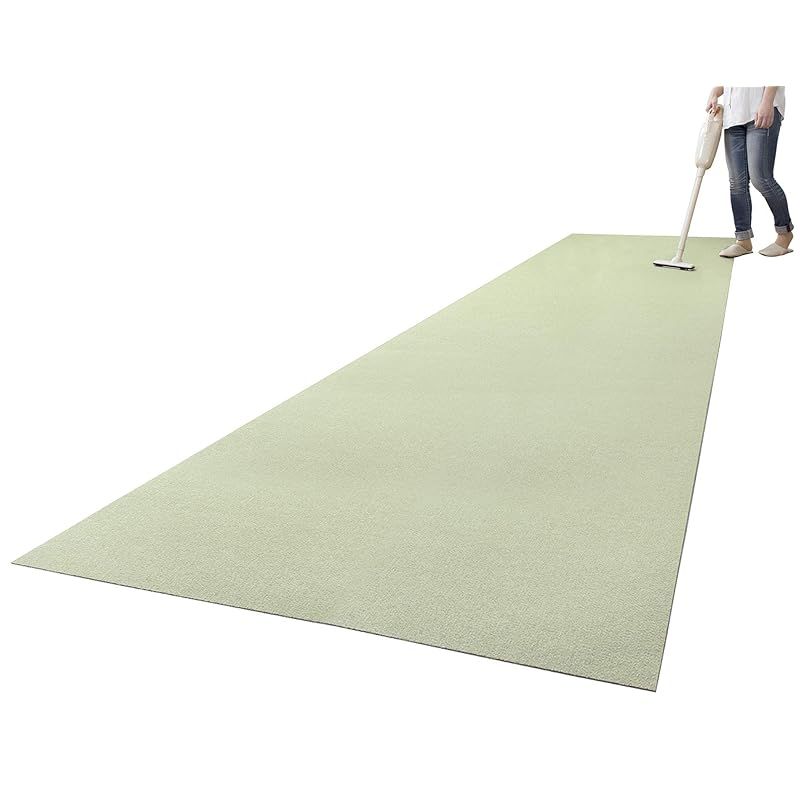 【日本製 撥水 消臭 洗える】サンコー キッチンマット ずれない 台所マット ロング 90×300cm ライトグリーン おくだけ吸着 KO-58 0