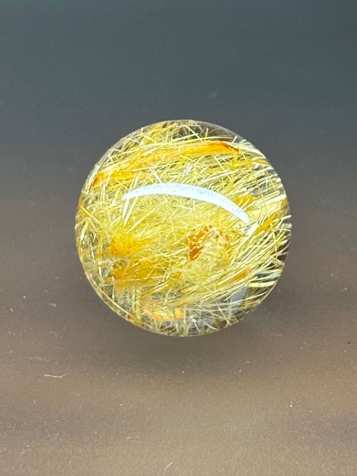 透明感抜群！12.5ミリ タイチンルチルクオーツ ルース｜希少価値の高い美品 透明感抜群！12.5ミリ タイチンルチルクオーツ ルース｜希少価値