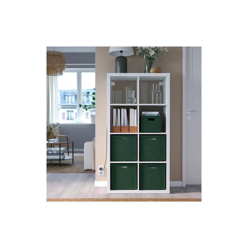 新品】 IKEA イケア 収納ボックス ふた付き ベルベット ダークグリーン