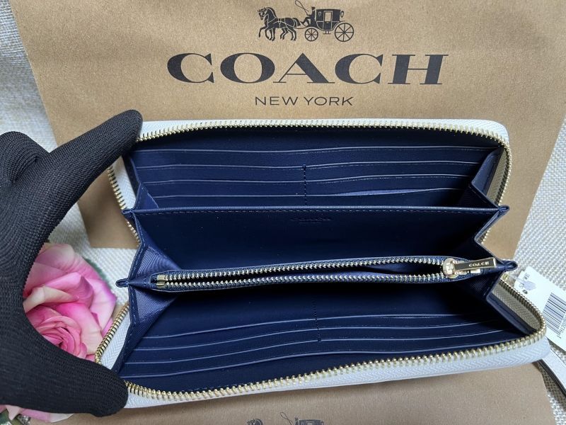 コーチ COACH 財布 長財布 シグネチャー ジャカード ウンドファスナー