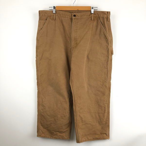 【古着】 Carhartt カーハート ペインターパンツ ダック生地 フランネル裏地 秋冬 ブラウン系 メンズW36以上 【中古】 n056328