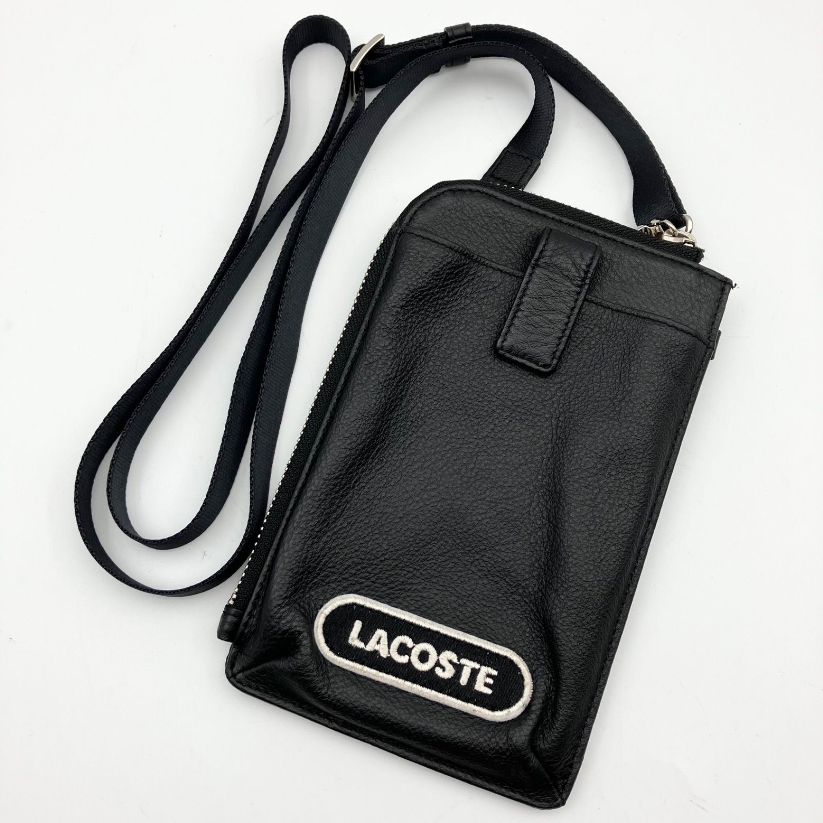 LACOSTE ラコステ パレット ストラップ マルチポーチ カウレザー