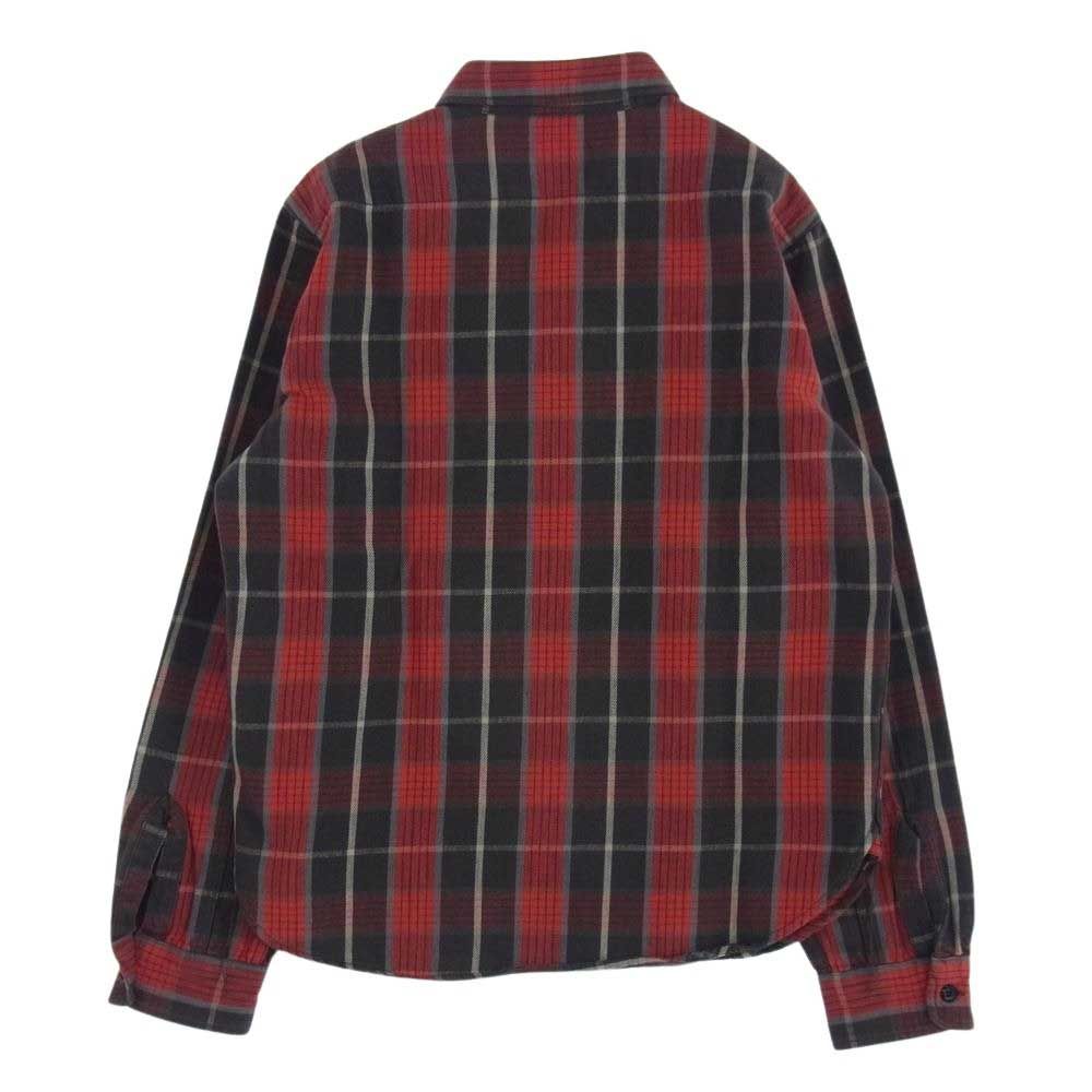 Tenderloin 長袖ネルシャツ 赤黒チェック TENDERLOIN（テンダーロイン） オープンカラー コットンチェック 長袖