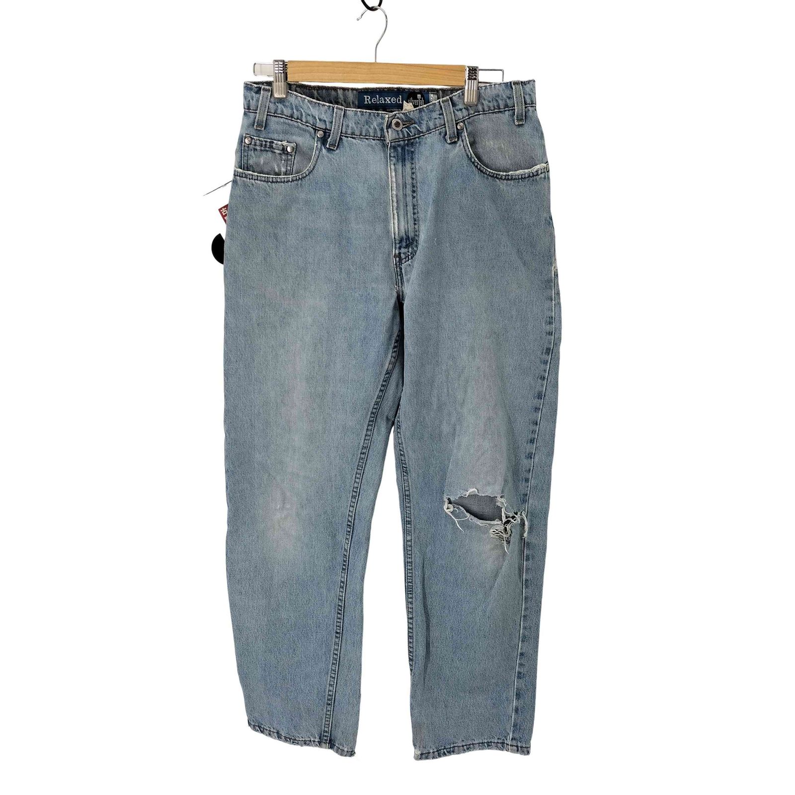 リーバイス Levis 90s 96年製 MADE IN USA ボタン裏513 SilverTab Relaxed アイスウォッシュデニム メンズ  W34L30