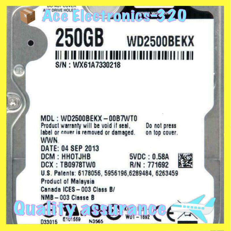 Western Digital Black 250GB WD2500BEKX 7200 RPM SATA 2.5 Laptop HDD Hard Drive