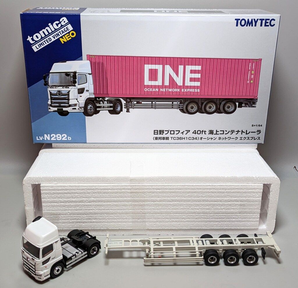 TOMYTEC TOMICA LIMITED VINTAGE NEO 日野プロフィア 40ft海上コンテナトレーラ 東邦車輛TC36H1C34 オーシャンネットワークエ LV-N292b