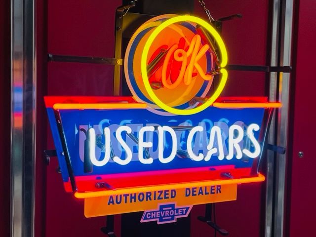 OK シボレー ガラス ネオン 看板 アメ車 ローライダー インパラ