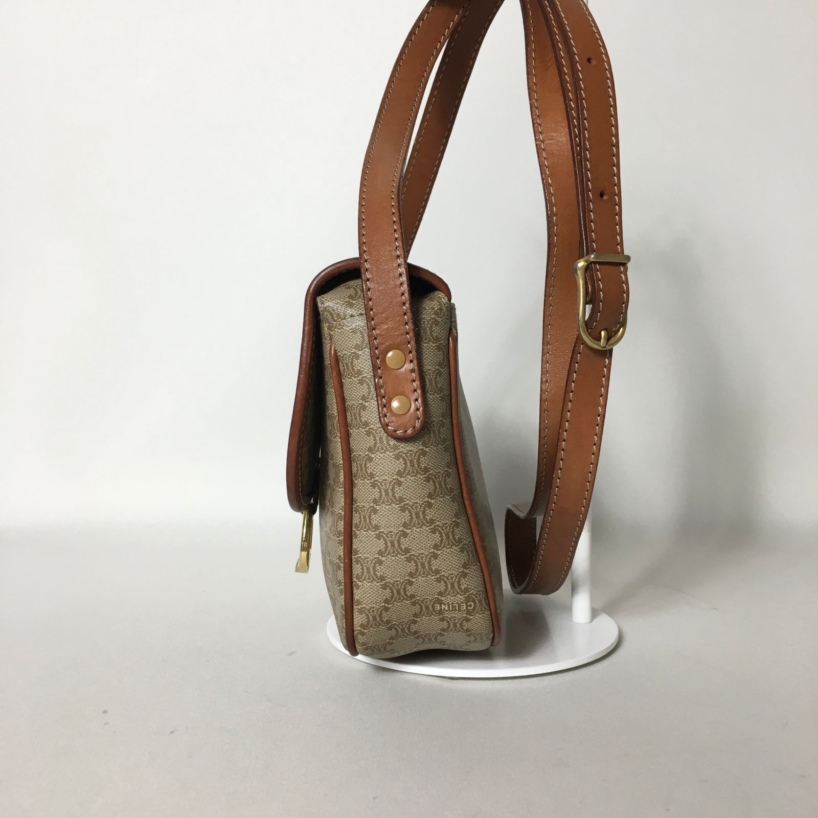 2507-3｜セリーヌ ショルダーバッグ ブラウン マカダム柄 