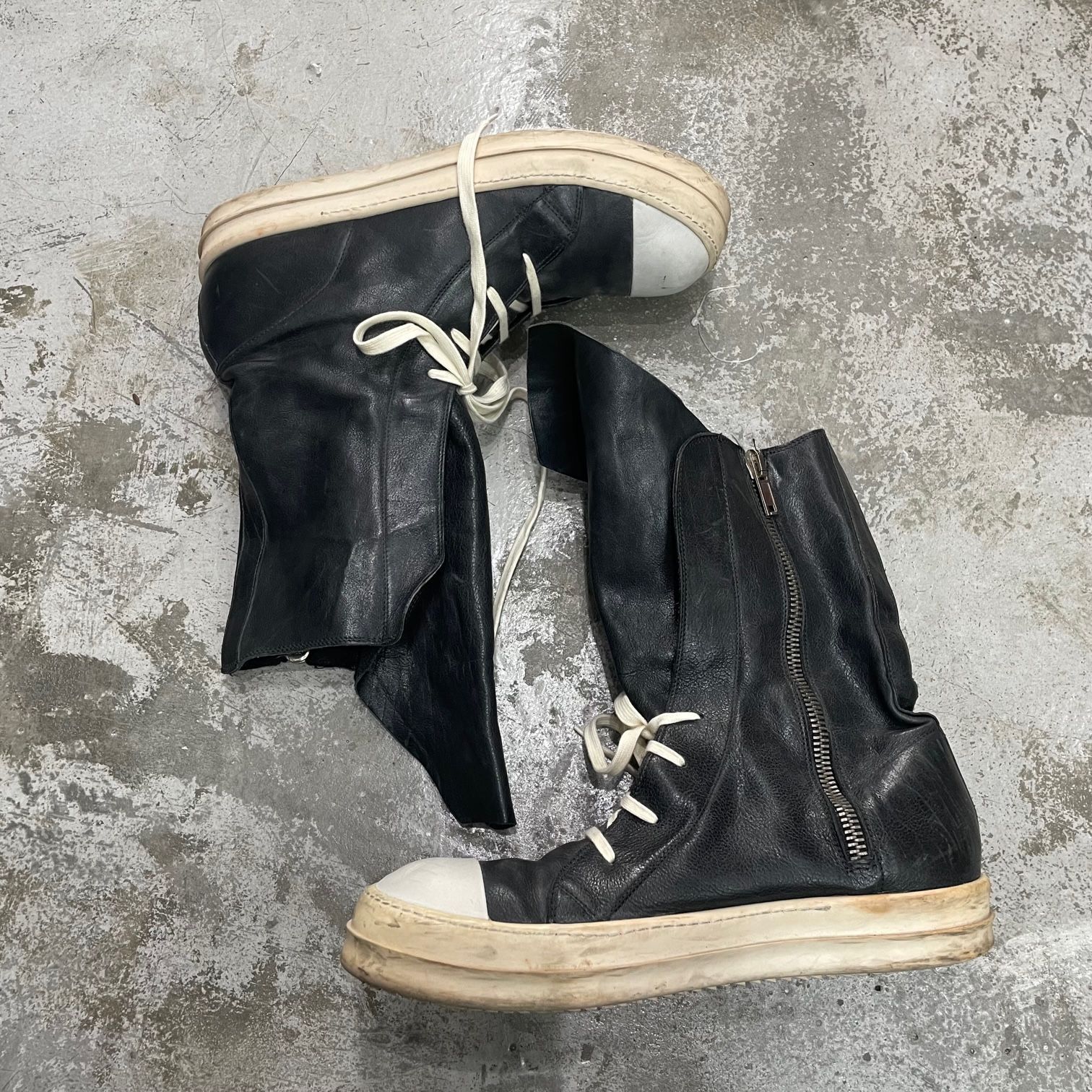 Rick Owens RAMONES レザー ラモーンズ ハイカット スニーカー リック 