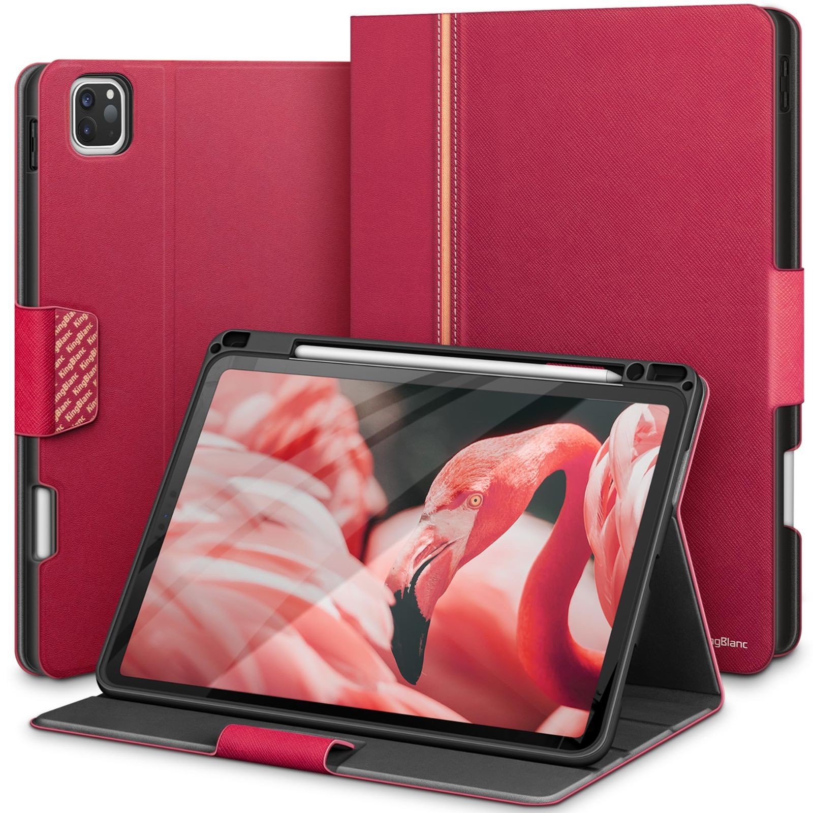 【在庫セール】クランベリーピンク スマートケース 11インチ Pro Pro 新型のiPad 2022/2021/2020 2022/2021/2020 保護カバー 全面保護 傷つけ防止 高級Puレザー製 ペアリング/ワイヤレス充電対応 オート