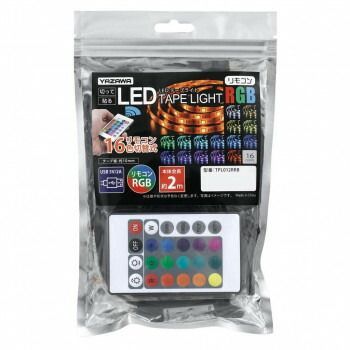 YAZAWA ヤザワコーポレーション テープライト レインボーリモコン付き2m TPL012RRB